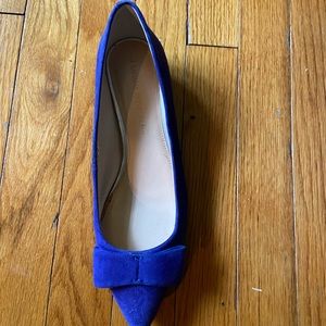 Royal blue suede flat